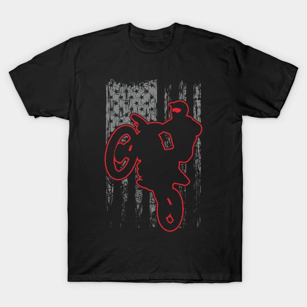 DIRTBIKE USA FLAG 2 T-Shirt by OffRoadStyles